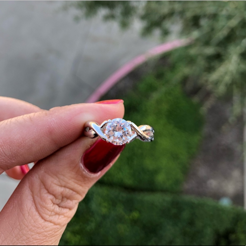 Sterling Silver coated with cubic zirconia